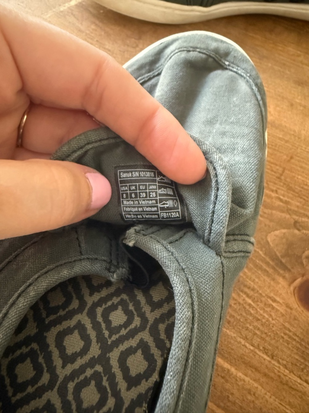 Sanuk Women's Gray Slip-On Moccasins - Picture 3 of 3